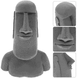 Gartendekorationen Steinstatue Kreative Ornamente Harzdekor Wohnzimmerfiguren Desktop Winzige Moai-Statuen Kleine Ziermodelle