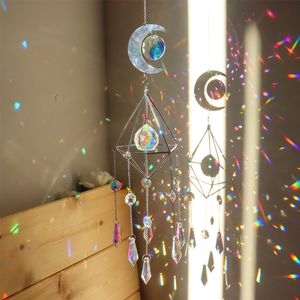 Décorations de jardin Sun Catchers Crystal Windchimes Pendentif Light Catcher Rainbow r Hanging Rideau Wind Chimes Décoration de la maison 230422