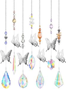 Décorations de jardin Suncatcher Butterfly Crystal Rainbow Maker Light Car Pendant Fenêtre suspendue Sun Catcher Decoration Witchy Boho 1531377
