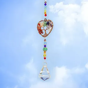 Décorations de jardin Suncatcher Crystal Rainbow Prism Wind Pendentif Coloré Arbre de vie Lampe Light Catcher Ornement Décor