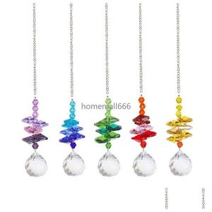 Décorations de jardin Suncatcher Crystal Wind Chimes Heart Pendentif à la main Sun Light Catcher Fenêtre Rideau de mariage Décor Sunburst DRO DHSRF