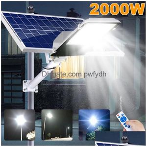 Décorations de jardin Super Bright Split Solar Street Light LED étanche Lampes d'arrière-cour Sécurité Éclairage d'inondation Lampe murale Drop Delive Dh3P9