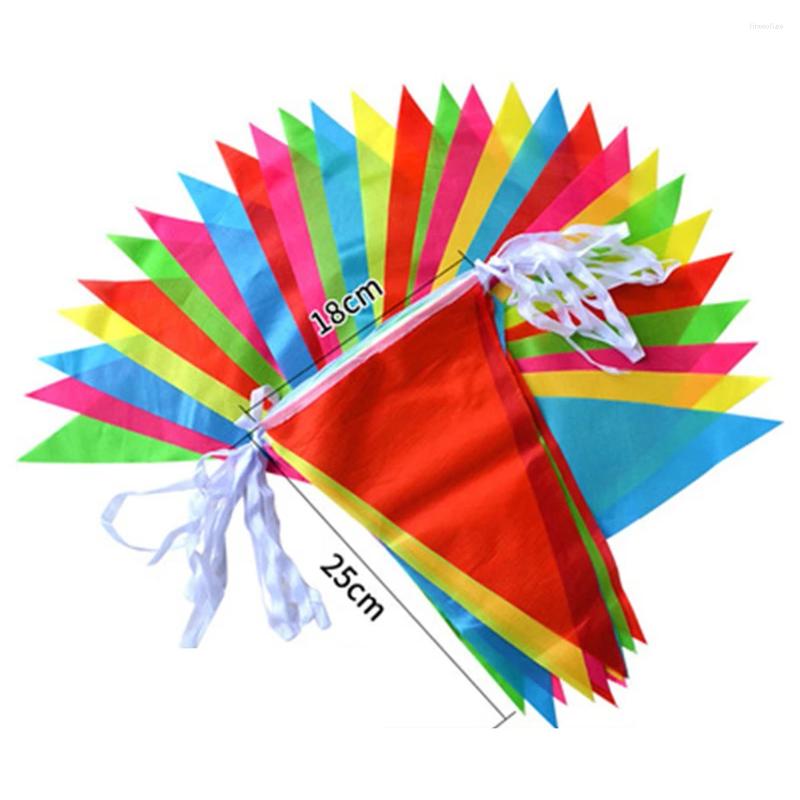 Décorations de jardin Triangle chaîne drapeau multicolore bannière banderoles fête événement décoration de la maison Festival fanion banderoles