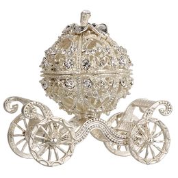 Decoraciones de jardín Caja de baratijas Cofres de joyería de carro Adorno de regalo creativo Bolsas de carro de calabaza de cristal accesorios de regalo 221126