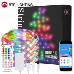 Tuindecoraties USB Kerstverlichting String Feest Verjaardag Decoratie WS2812B RGB Led Licht Dreamcolor Adresseerbaar Individueel 5V 230717