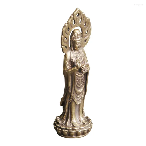 Décorations de jardin Vintage Bouddha Light Avalokitesvara Figurines de Bouddha décoratives pour le bureau à domicile Style chinois
