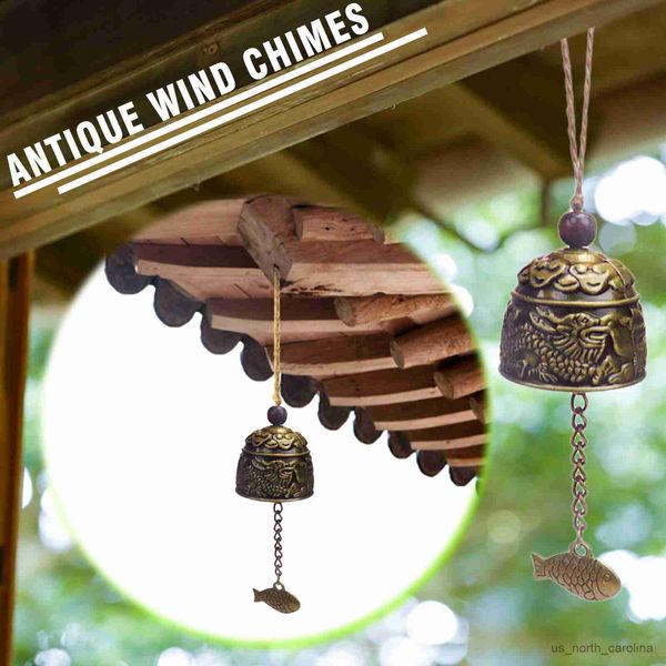 Decoraciones de jardín Vintage Carve Wind Chimes Bell Yard Garden Decor Windbell Outdoor Hanging Temple Good Luck Ornament Decoraciones para el hogar R230613