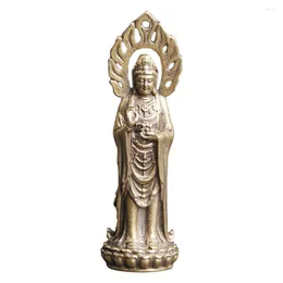 Tuindecoraties Vintage Licht Avalokitesvara Retro Decor Beeldje Ornamenten Guan Yin Model Decoratief Desktop Messing Kantoor