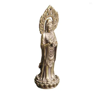 Decoraciones de jardín Vintage Light Avalokitesvara Modelo Budismo Adorno Estatua Mini Figuras Guan Yin Decoración Hogar Colgante Encantos Adorno