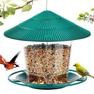 Décorations de jardin Étanche Gazebo Suspendu Mangeoire À Oiseaux Sauvages Conteneur Extérieur Avec Corde À Accrocher Maison D'alimentation Type Aves Décor 230626