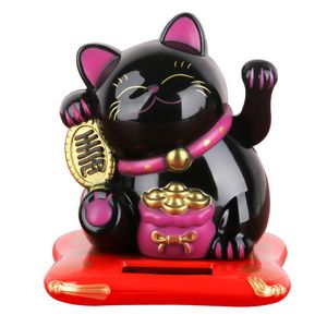 Décorations de jardin Richesse Agitant Chat Chinois Porte-Bonheur Énergie Solaire Petite Taille Artisanat Maison Ornements De Bureau Décoration De Voiture Cadeaux 230621