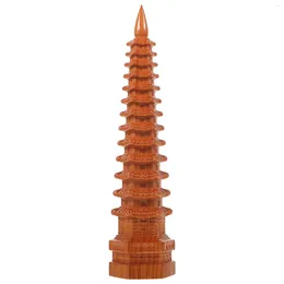 Tuindecoraties Wenchang Tower Model Desktop Decor Home Metal Ornament Wood Boeddhisme Craft Decoration Office Retro