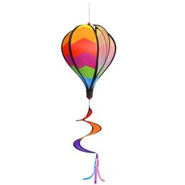 Tuindecoraties Windgong Regenboog Luchtballon Wind Spinner Roterende Pailletten Windmolen Buiten Opknoping Regenboog Kleur Attracties Decoratie 230606
