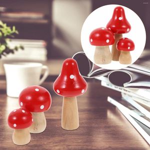 Décorations de jardin en bois Mini champignon artisanat ornements fleur planteur miniature micro paysage décoration pour patio bonsaï figurine