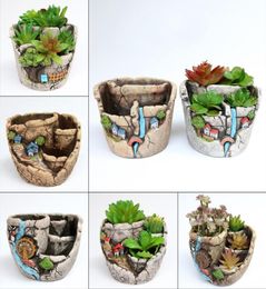 Jardin Flowy Flower Pot Green Plantation Microview Flowerpot Creative Eco Friendly Vente avec divers motifs 10 98WT J17248697