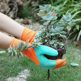 Tuinhandschoenen met vingertoppen klauwen gemakkelijk graven plant veilig anti slip handschoenen waterbestendig strand beschermende wanten t2i5799