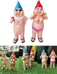Decoración de duendes de jardín Gnomos para mujeres desnudas para adornos de resina al aire libre de patio en el hogar estatuas de interior Crafts Decor 2109296953306