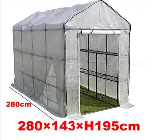 Invernaderos De Jardín Invernadero De Policarbonato Negro De 280 * 143 * 195 Cm con Base Elevada Y Ancla De Aluminio para Servicio Pesado para Patio Trasero Al Aire Libre En Un Dh3Nx