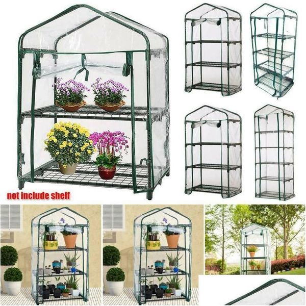 Invernaderos de jardín PVC Transparente Planta impermeable Er Mini Invernadero Plástico Plantas al aire libre Crecer Suministros para la casa 230601 Gota Delive Dhykx