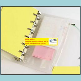 Tuin Huis Tuin Office Travel Portable Document Zak A6 PVC Binder Clear Zipper Storage Bag 6 Gat Waterdichte hoogwaardige statio