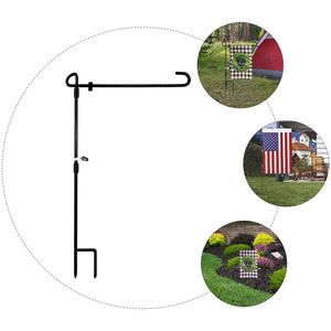 Poteau de drapeau en fer de jardin, support de drapeaux de cour extérieure, porte-bannière, support de drapeau de pelouse, décor de jardin noir