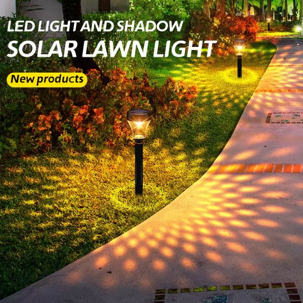 Lampes de jardin extérieures imperméables RGB blanc jaune éclairage solaire chemin pelouse lumière noël jardin décoratif paysage briller lampes 12 LL