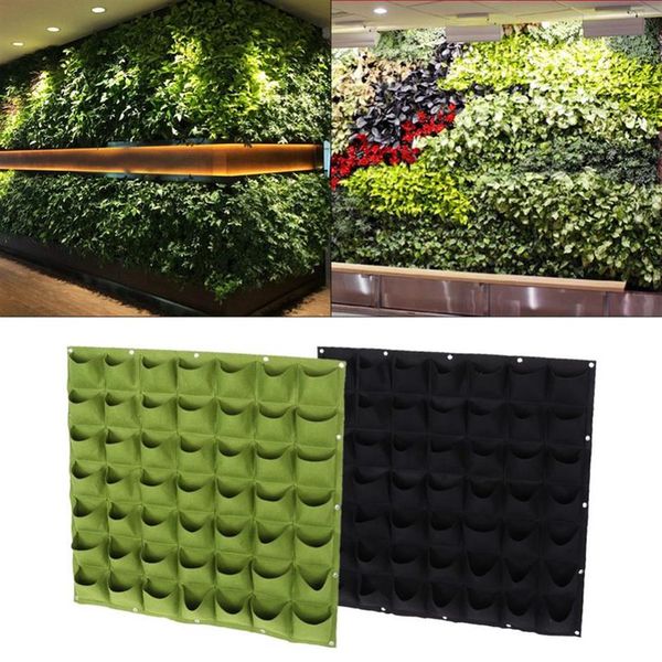 Bolsillos de jardín Bolsas de cultivo de jardín verticales de pared para plantas Bolsas de jardineras de fieltro colgantes de flores para jardín Macetas de plantas para interiores y exteriores Y20345H