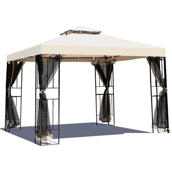 Conjuntos de jardín 10x10 Ft Gazebo Gazebo Outdoor Instant Tool Drop entrega Muebles para el hogar DHM95