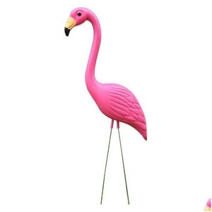 Conjuntos de jardín 4Pack Realista Gran Pink Flamingo Decoración de jardín Césped Arte Adorno Home Craft T200117 Drop Entrega Muebles Outdoo DHDG7