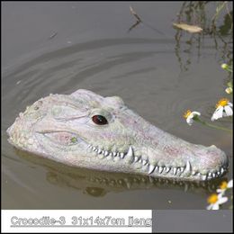 Garden Sets Creative Resin Floating Crocodile Hippo Engy Standue Outdoor Pond Decoratie voor Home Halloween Decor Ornament T200117 D DHP3J