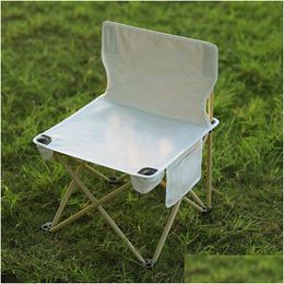 SETS GARDINES LETTOOR LETTOOR LETTRIBULITÉ BACKPACKING BACKPACKING PICNNIC Chaises CAM PORTABLE avec poches latérales Drop Livraison Home Furnitur OTQFR