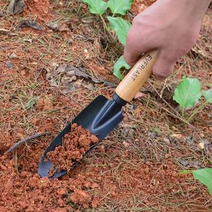 Jardin pelle plantation de fleurs mini poignée en bois plantes en acier inoxydable