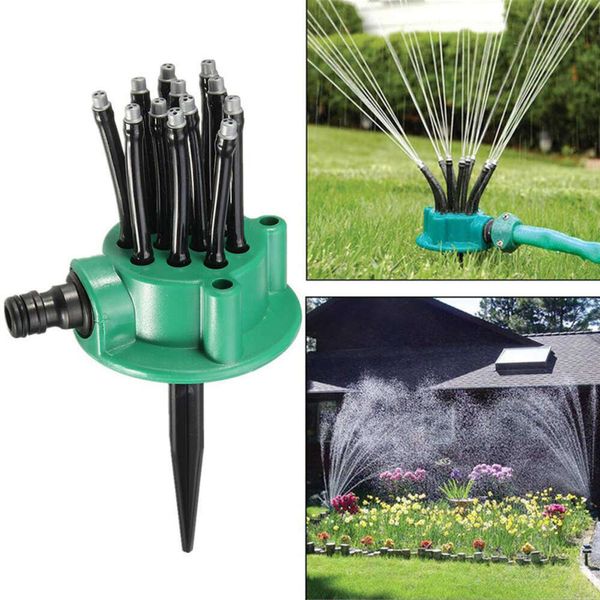 Sprinkler de jardin à 360 degrés Automatique multi-tête Sprinkler Horticultural Garden Irrigation Tool d'irrigation piste de douche