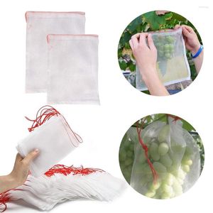 Garden Supplies 50 Pcs Netting Bags With Drawstring Nylon Mesh Reusable Easy Installation Insect Proof Cultivate Vegetable Protection