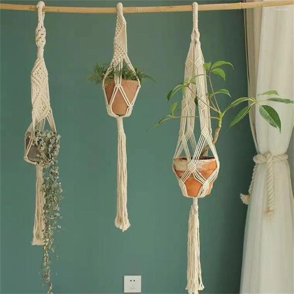 Paniers suspendus pour plantes, fournitures de jardin, fait à la main, support de Pots de fleurs, décoration suspendue de balcon, corde de levage nouée, panier pour la maison