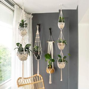 Tuinbenodigdheden hangende plant handgemaakte macrame hanger bloemen pot planter muur decor binnenplaats mand