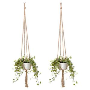 Garden Supplies Other Handmade Flower Hanging Pot Rope Net Macrame Plant Hanger For Home Wall Decoration Courtyard Planter Basket