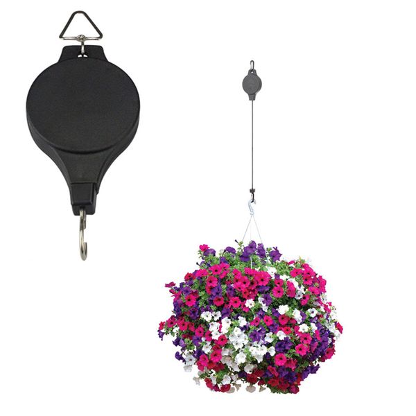 Jardin Supplie Plante Crochet Poulie Rétractable Suspendu Fleur Panier Cintre pour Pots et Oiseaux Mangeoire XBJK2106