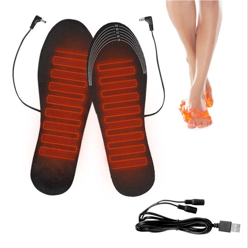 WarmSole USB Heated Shoe Insoles for Outdoor Sports - Electric Foot Warmer Pads with Garden & Winter Applications