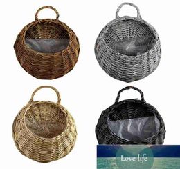 Panier de fleurs de malon de jardin Grand tailles Handmade Handle Rattan Flowerpot Birds Basket Nest Pot Wicker Hang Basket6721798