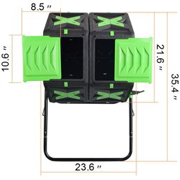 Tuinafval Compost Tumbler Composteermachine Plastic staal Dual Chambers Rotary Compost Bin Fertilizer Maker