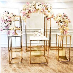 Décoration de mariage de jardin Favors Flower Arch Cake Stand Grand événement DIY Propytes métalliques Cadre Met Faire d'anniversaire Baptême Baptême Tab 283M