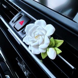 Gardenia auto geur aroma steenparfum diffuser auto airconditioner outlet decoratie witte bloemauto interieur accessoires l230523