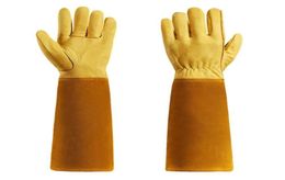Gants de jardinage pour les femmes et les hommes Thron Proof élagage des gants en peau de chèvre avec une longue protection avant-bras Gauntlet1940742