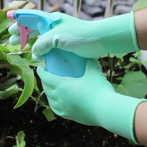 Gants de protection en PU pour le jardinage, 1 paire, doux, antidérapants, respirants, verts, pour l'arrosage et l'entretien ménager