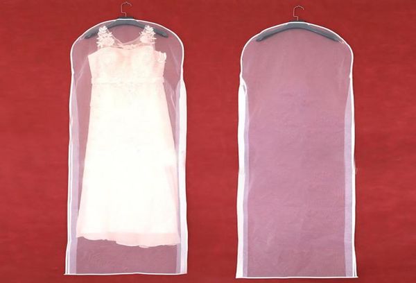 Sacs de robe de vêtement Transparent mariage vêtements de mariée costume manteau cache-poussière avec fermeture éclair pour la maison garde-robe robe sac de rangement9194601