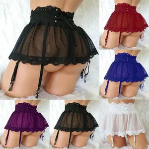 Garters For Stockings Women Sexy Lingerie Plus Size 2XL Suspenders Skirt Black Lace Transparent Underwear Adjustable Garter Belt