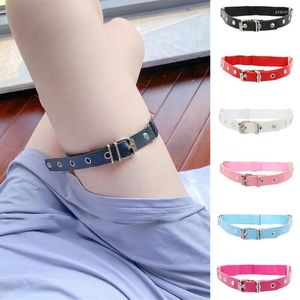 Kousenbanden Vrouwen Meisjes Zwarte Elastische Been Kousenband Riemen Verstelbare Punk Harajuku Harnas Rekbare Dij Ring Student Cosplay Kostuum