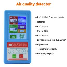 Analyseur de gaz détecteur de formaldéhyde Laser PM2.5 PM1.0 PM10 compteur TVOC moniteur de qualité de l'air testeur compteur batterie Rechargeable