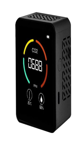 Analizadores de gas 3 en 1 Medidor de humedad y temperatura de CO2 Monitor de calidad del aire Detector de dióxido de carbono portátil Detección de TVOC con LCD D7650841